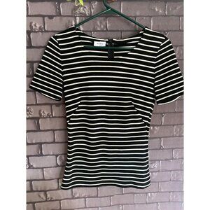 Akris Punto Black and White Short Sleeved Knit Top XS
